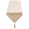 LLCUTESHOP Table Runner Linen Beige 12 x 86 Inch, Tablerunner Linen Look Solid Color, Modern Easy Care Table Runner for Dining Table, Coffee Table, Restaurant,Decoration