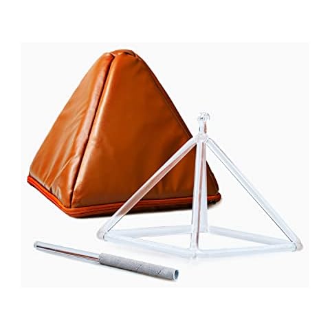 TOPFUND Quartz Singing Pyramid 6 inch with Artificial Leather Carrying Case and Quartz Suede Mallet… Cover