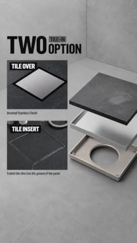 Image of 6 inch x 6 inch SS 304 Tile and Marble Insert Floor Drain with Cockroach Trap for Bathroom & Kitchen | Stainless Steel Grating Channel | Shower Waste Water Grating 304