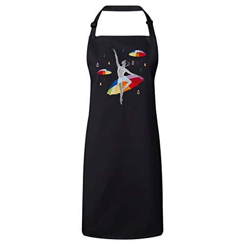 Tablier cuisine premium noir parapluie pour cuisiner avec élégance