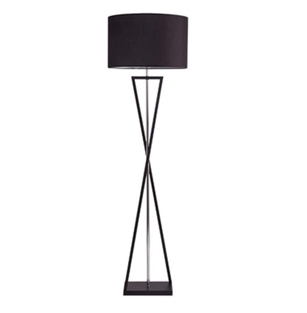 AZHKJKZH Floor Standing Lamp Iron Floor Lamp Modern Fabric Lampshade Standing Reading Light for Living Rooms Bedroom Office Living Room(Black)
