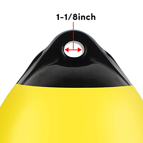 Veithi Boat Buoy Ball,Vinyl Inflatable Mooring Buoy With Needles, Fender Ball Round Anchor Buoy For Small Boat/Yacht/Dock, Can Also Be Used Swim Rafts/Kids Swing Ball - Yellow 9.8X12.2Inch #TOP2