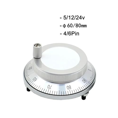 Codificador rotatorio manual de 80 mm y 5 V compatible con sistemas CNC de 4 pines 3