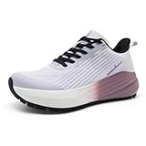 Women's Orthopedic Arch Support Wide Sport Walking Shoes: Classic Plantar Fasciitis Orthotic Recovery Heel Spur Pain Relief Trail Sneakers, Non Slip Mid Trekking Biking Fashion Shoes Purple Size 8