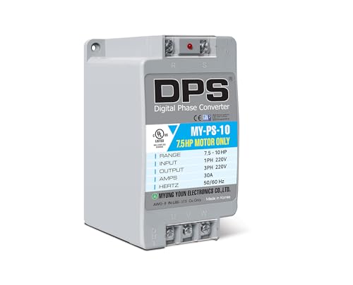 DPS 10HP MY-PS-10 Used for 7.5HP(5.5kW) 23A Motor, Single to 3 Phase Converter, 1 DPS Must Be Used for 1 Motor Only, Input/Output 200-240V, UL Listed