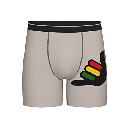 IUBBKI Hang Loose Hand Shaped Rasta Lange Boxershorts für Herren, atmungsaktive, elastische Unterwäsche, verlängerte Sporthöschen