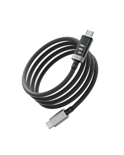 CUKTECH USB C Kabel 240W 6A Schnellladekabel Typ C Kabel langlebiges geflochtenes Kabel mit Digitalanzeige