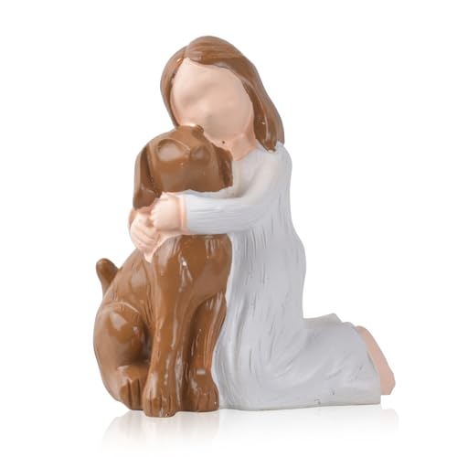 Hund Engel Figur,Engelsfiguren für Hunde,Hunde-Gedenk Geschenke, Haustierverlust Geschenke,Hundeliebhaber Geschenke,Geschenk zum Verlust eines Hundes,Handbemalte Hunde Engel Figuren für Hundeliebhaber