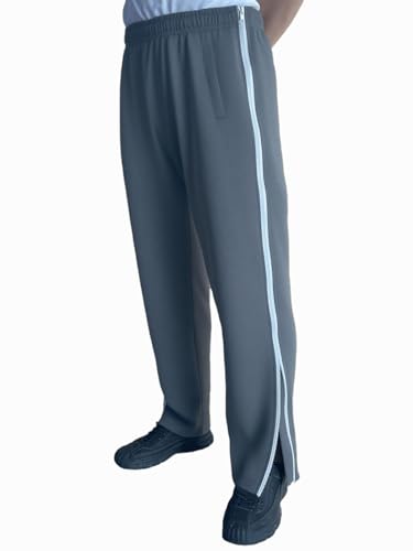 Tear Away Pants for Men 2 Side Zippers Basketball Snap Off Full Open Down Sweatpants Leg Post Surgery Pant2