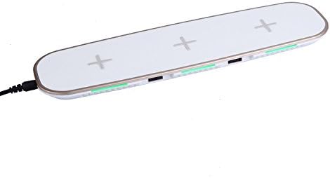 mobfun 3 Coils Wireless Charging Pad with 2 USB Ports, Charge 5 Devices Simultaneously Compatible with iPhone X iPhone 8 Plus, Samsung Galaxy S8 Plus and More, AC Adatper Included (Black)