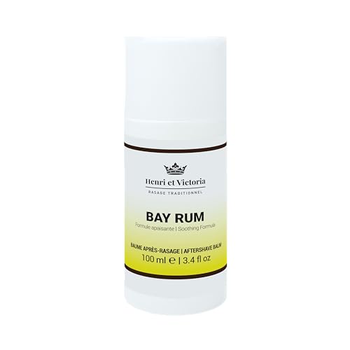 HENRI ET VICTORIA Aftershave Balm for Men | Bay Rum Scent | Canadian Made by Skilled Artisan | After Shave Balm Prevent and Cure Razor Burns | 100 ml (3.4 oz)