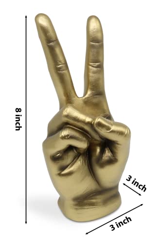 Estatua mano victoria dorada decorativa de resina 8 pulg miniatura 5