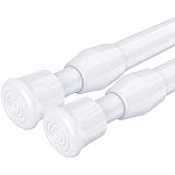 2PCS Spring Curtain Rods 28 to 41 inch Shower Tension Rod Black Spring Curtain Rod Adjustable Curtai