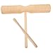 POPETPOP Strumento Guiro in Legno Doppio per Percussione Orff con Bastoncino per Lezioni Musicali e Performance Scuola Infanzia immagine