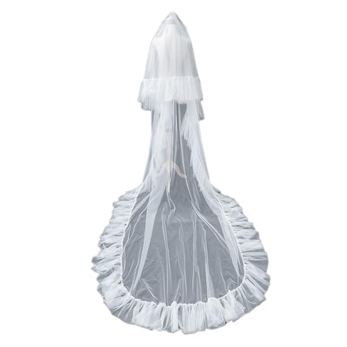 Voile de mariage longueur cathédrale à 2 couches de tulle doux avec peigne intégré