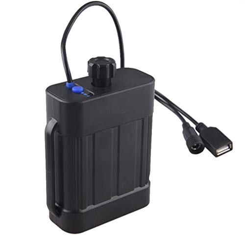 Caja de batería recargable 26650 y 8,4 V con interfaz USB y DC para luz de bicicleta