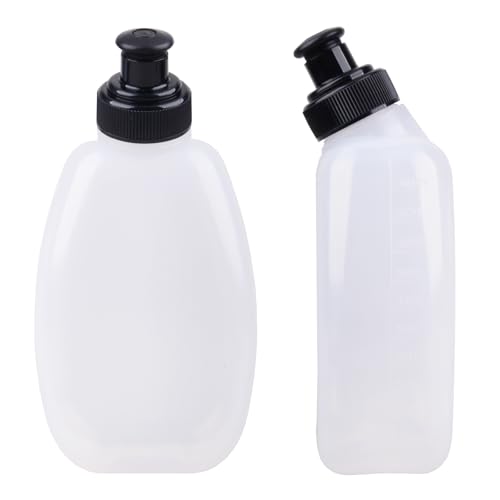 TRIWONDER BPA-freie Auslaufsichere Wasserflaschen Trinkflaschen Ersatzflaschen für Trinkgürtel oder Weste Ideal zum Laufen, Wandern, Radfahren (280ml - 2 Stück)