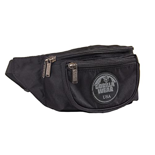 Gorilla Wear Stanley Fanny Pack - schwarz - Bodybuilding und Fitness Brustbeutel für Damen und Herren mit Logo Aufdruck leicht bequem und praktisch Cover