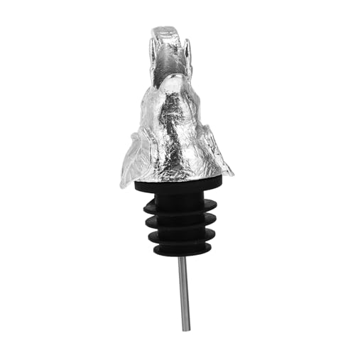 STOBAZA Elephant Head Shaped Wine Pourer and Bottle Stopper Creative Wine Caps for Home Parties Fun Beverage Bottle Stoppers Unique Animal Design Silver