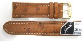 Brown 22MM Padded Genuine Ostrich Watch Band Strap FITS Invicta