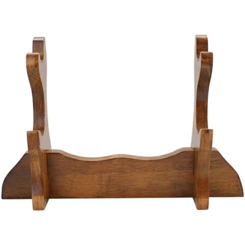 Ericetion Two Tier Wood Sword Stand for Samurai Swords, Daggers and Short Swords - Perfect for Home and Office Display