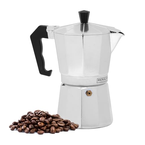 Royalford Italian Espresso Coffee Maker - Traditional Moka Stove Top Macchinetta With Gasket and Filter Included (9 Cups)
