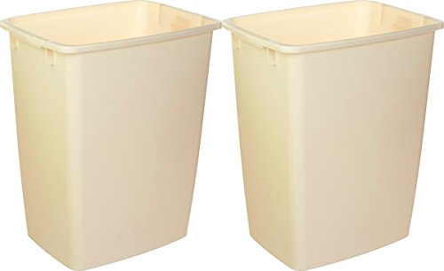 Rubbermaid Large Rectangle Wastebasket 36 Quart (Bisque) 2 Pack #1