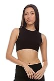 KIKI RIKI Womens Sleeveless Crop Shell Black