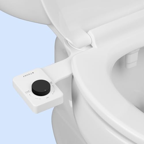 Image of TUSHY NEW Fresh Dual Nozzle Cool Water Bidet: Ultra Slim Toilet Seat Attachment with Luxury 2 in 1 Front & Rear, Self-Cleaning, 180º Clean, (DIY Install, 10 Minutes), Non-Electric, Matte Black Knob