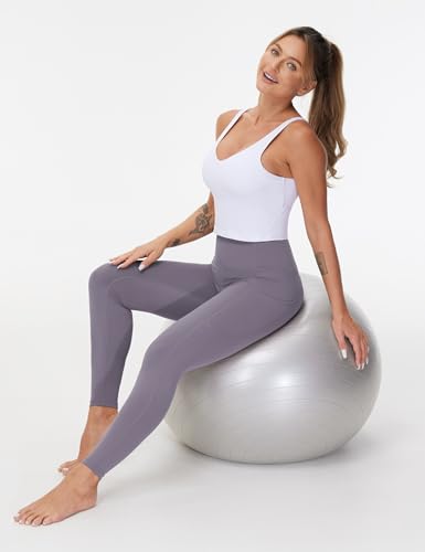 Image of THE GYM PEOPLE Thick High Waist Yoga Pants with Pockets, Tummy Control Workout Running Yoga Leggings for Women