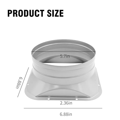 Zudksuy TFL150-F 6 Inch Duct Connector Flange,Square Pipe Connector To Round Interface Air Duct Metal Straight Pipe Flange thumb #3
