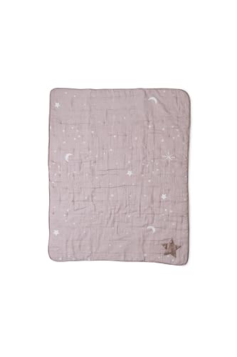 Barefoot Dreams® Organic Cotton Double Cloth Starry Night Toddler Quilt, Faded Rose Multi, 38