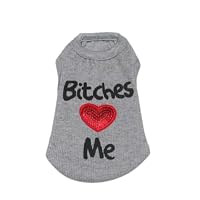 „Bitches Love Me“ Hundeshirt – ärmellose Weste Für Kleine Hunde & Welpen, In Rot, Größe XXS