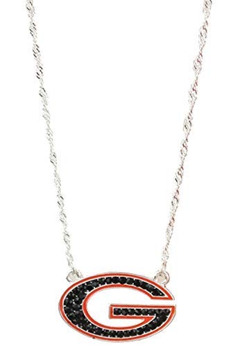 Football Fanatics NCAA Georgia Bulldogs Rhinestone Logo Necklace
