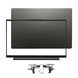 Gray LCD Back Cover Top Case Rear lid & Front Bezel trime & Screen Hinges Hinge Sets Compatible with Lenovo ideapad Flex 5 15IIL05 15ITL05 15ALC05 15ARE05