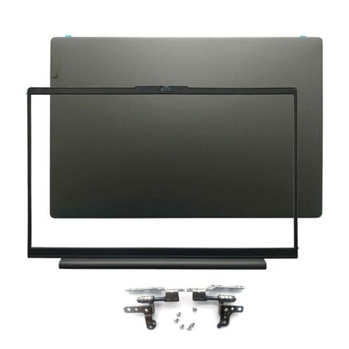 Gray LCD Back Cover Top Case Rear lid & Front Bezel trime & Screen Hinges Hinge Sets Compatible with Lenovo ideapad Flex 5 15IIL05 15ITL05 15ALC05 15ARE05