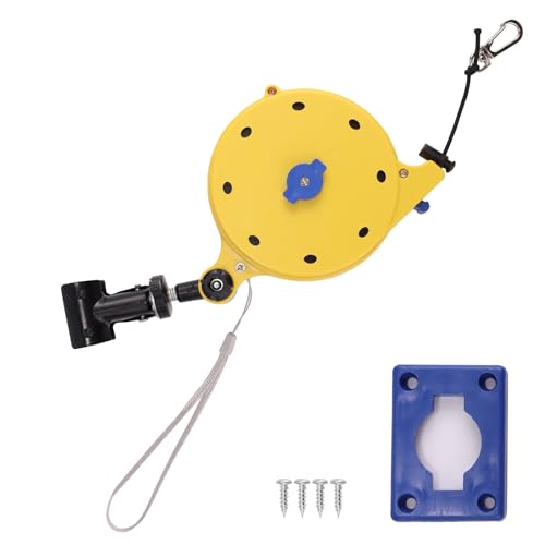 Lyreh Treestand Retractable Bow Gear Hoist, 19.67ft Heavy-Duty Automatic Retractable Pull up Rope with Fixing Clip for Forest Tree Saddle Hunting Safety Must-Have Accessory