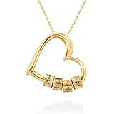 Personalized Mothers Necklace - Custom Heart Pendant with 1-6 Engraved Names - Family Necklace for Women, Perfect Mother's Day or Birthday Gift
