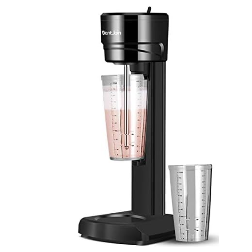 WantJoin Commercial Milkshake Maker, Electrical Milkshake Mixer with Swift Mixing Speed 1800rpm, Wide Capacity Milkshake Machine with 2 Cups 32OZ for Mixing