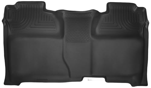 Husky Liners X-act Contour Floor Mats | Fits 2014-2018 Chevrolet Silverado & GMC Sierra 1500; 2015-2019 Silverado/Sierra 2500/3500 Crew Cab (Full Coverage) | 2nd Row, 1-pc Black - 53901