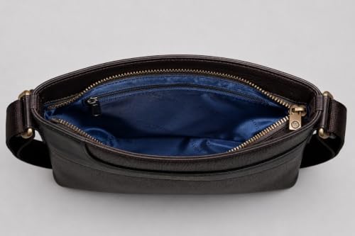 Image of Allen Cooper Premium Leather Sling Bag for Men | Crossbody Messenger Bag with Adjustable Shoulder Strap | Travel Organizer Shoulder Bag for Daily Use, Office & Outdoor Carry