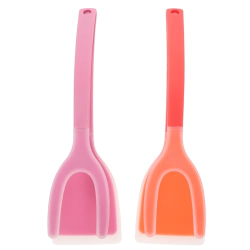 Amosfun 2 Piezas Pan tostado con tortilla pequeños juguetes de producción billetera con cordón sartenes accesorios de cocina herramientas de cocina aleta de panqueque espátula para freír