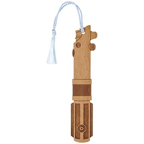 Star Wars Anakin Skywalker Lightsaber Bookmark - Laser Engraved - Made in The USA - Wood Book Mark with Light Blue Tassel Cover
