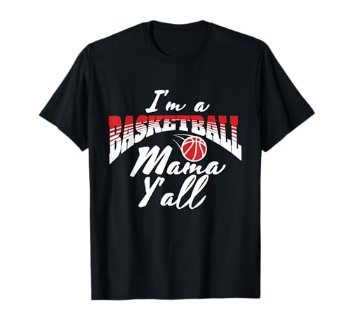 Southern Moms - Regalo de baloncesto para mujer, color rojo y blanco Camiseta