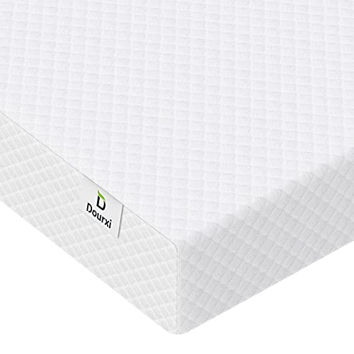 Crib Mattress, Dourxi Toddler Bed Mattress Dual Sided Comfort Foam Baby Mattress Breathable, Standard Size Infant Crib Mattress with Removable & Washable Cover 52 x 27.5 x 5.5 inches