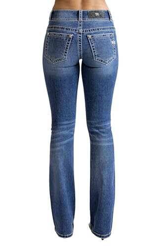 Miss Me Women's Nova Jane Thick Stitch Mid-Rise Bootcut Jeans