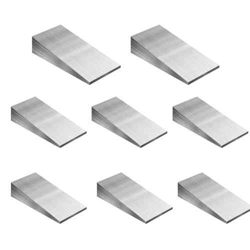 8PCS Metal Wedge Shims Triangle Flange Wedge Steel Wedges for Welding 4.6 x 2.28 x 0.79 inch Silver Metal Flange Wedge Pipe Fitting Welding Steel Wedge Set