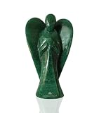 Gangesindia® Green Aventurine Guardian Angel Figurine Hand-Carved Natural Stone 2 inch, Excellent for Attracting Luck and Manifesting Prosperity