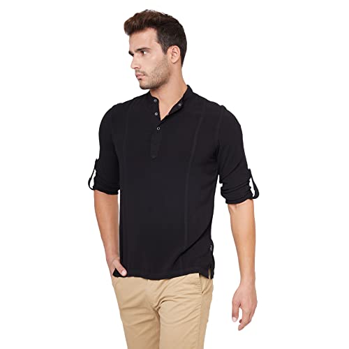 Image of Identiti Men Solid Slim Fit 100% Viscose Casual Shirt /Kurta for Men