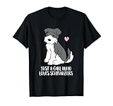solo una ragazza che ama i cani schnauzers maglietta